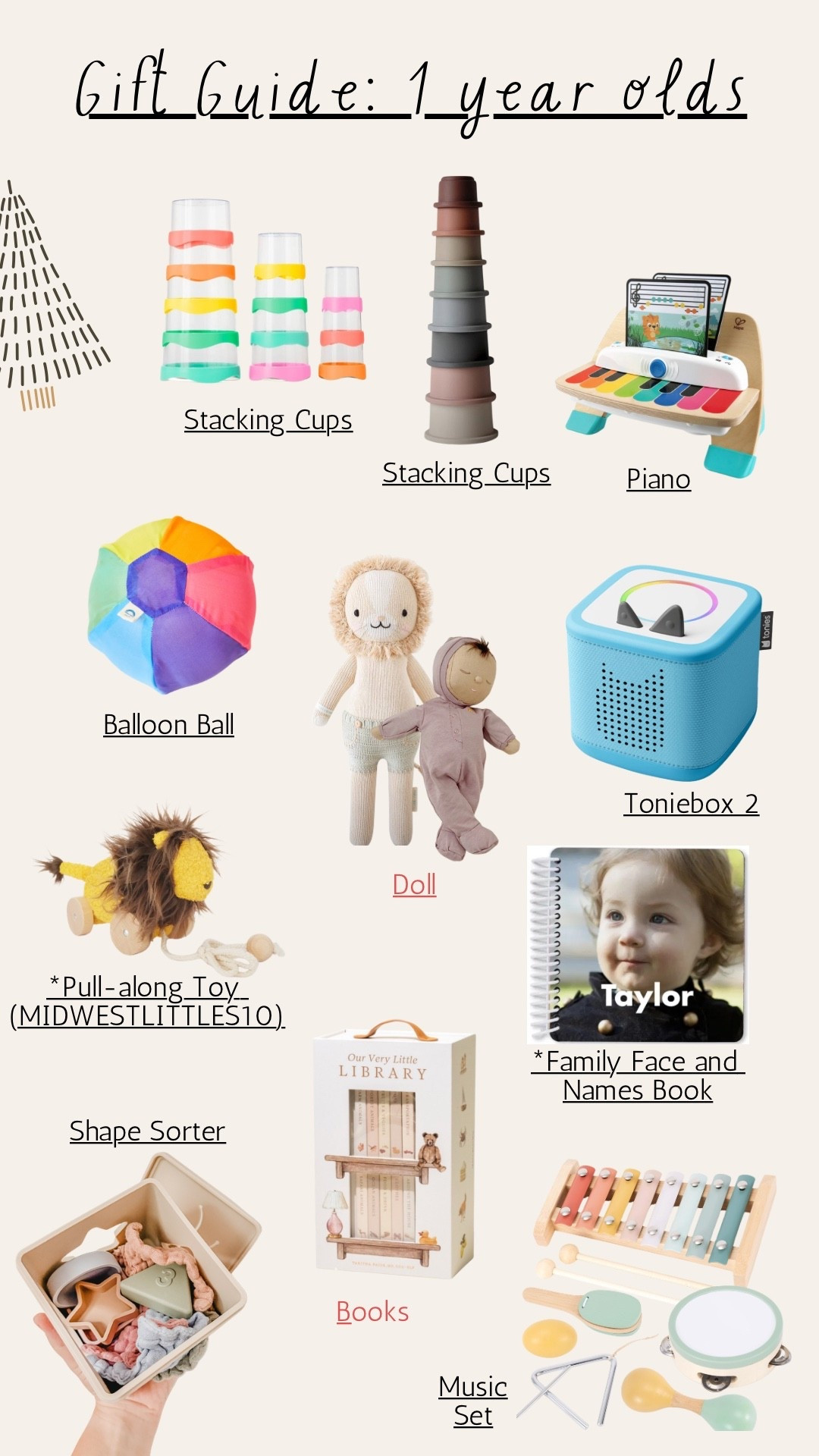 Toddler gift guide for 1 year olds 

#LTKHoliday #LTKKids #LTKGiftGuide