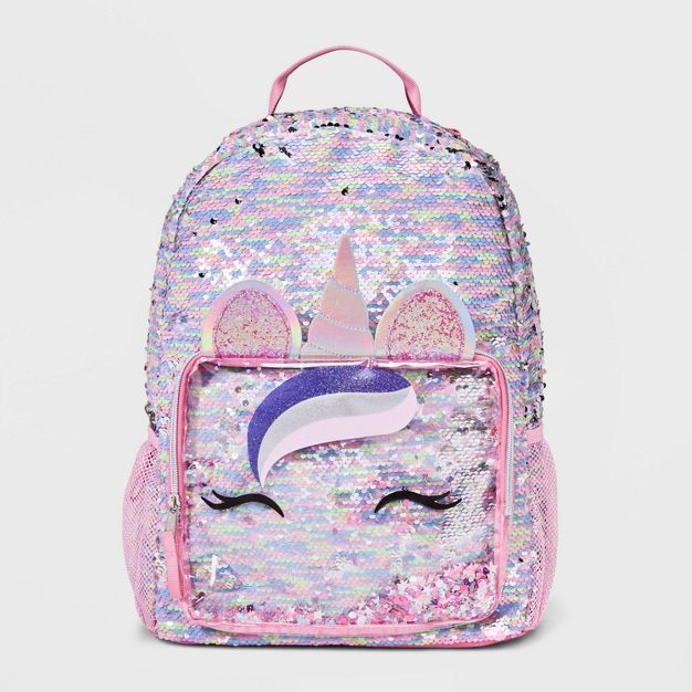 Girls&#39; Flip Sequin Unicorn Backpack - Cat &#38; Jack&#8482; Pink/Purple | Target