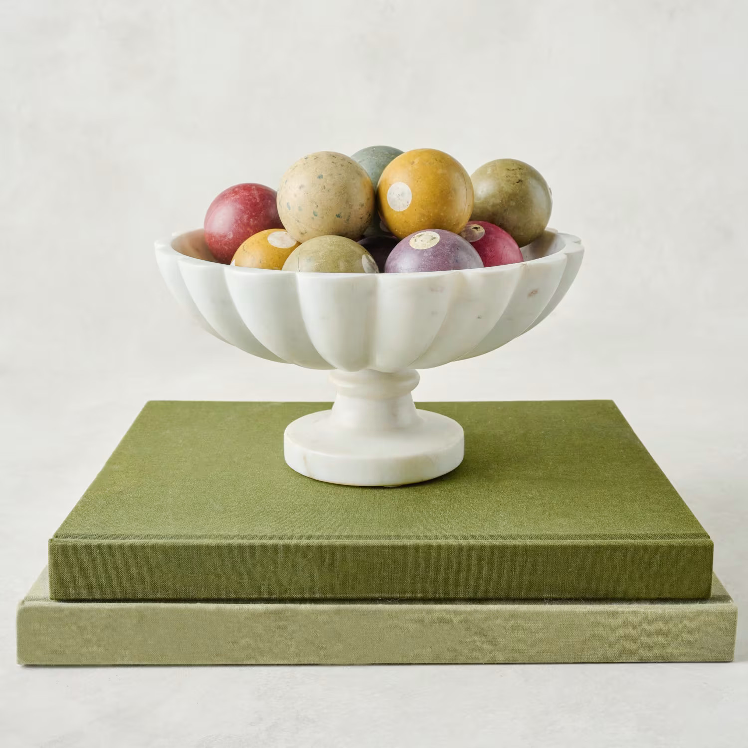 Scalloped Marble Footed Bowl | Magnolia