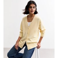 Women's Light Yellow Oversized Midweight Knit Cardigan New Look | New Look (UK)