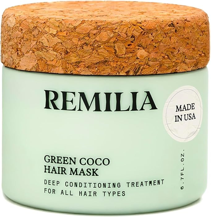 Remilia Hair Green Coco Hair Mask with Coconut Oil, Avocado Oil, Castor Oil, Green Tea & Rice Pro... | Amazon (US)