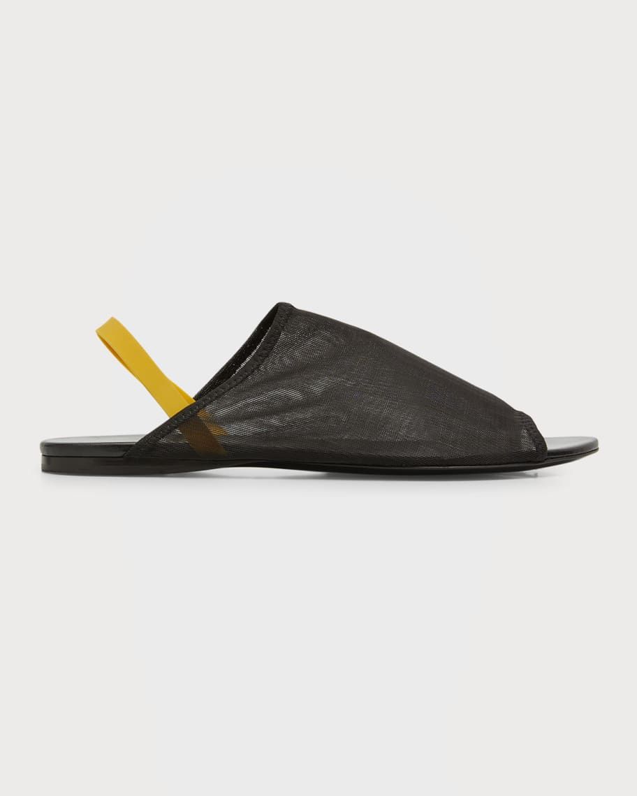THE ROW Sheer Mesh Flat Slingback Sandals | Neiman Marcus