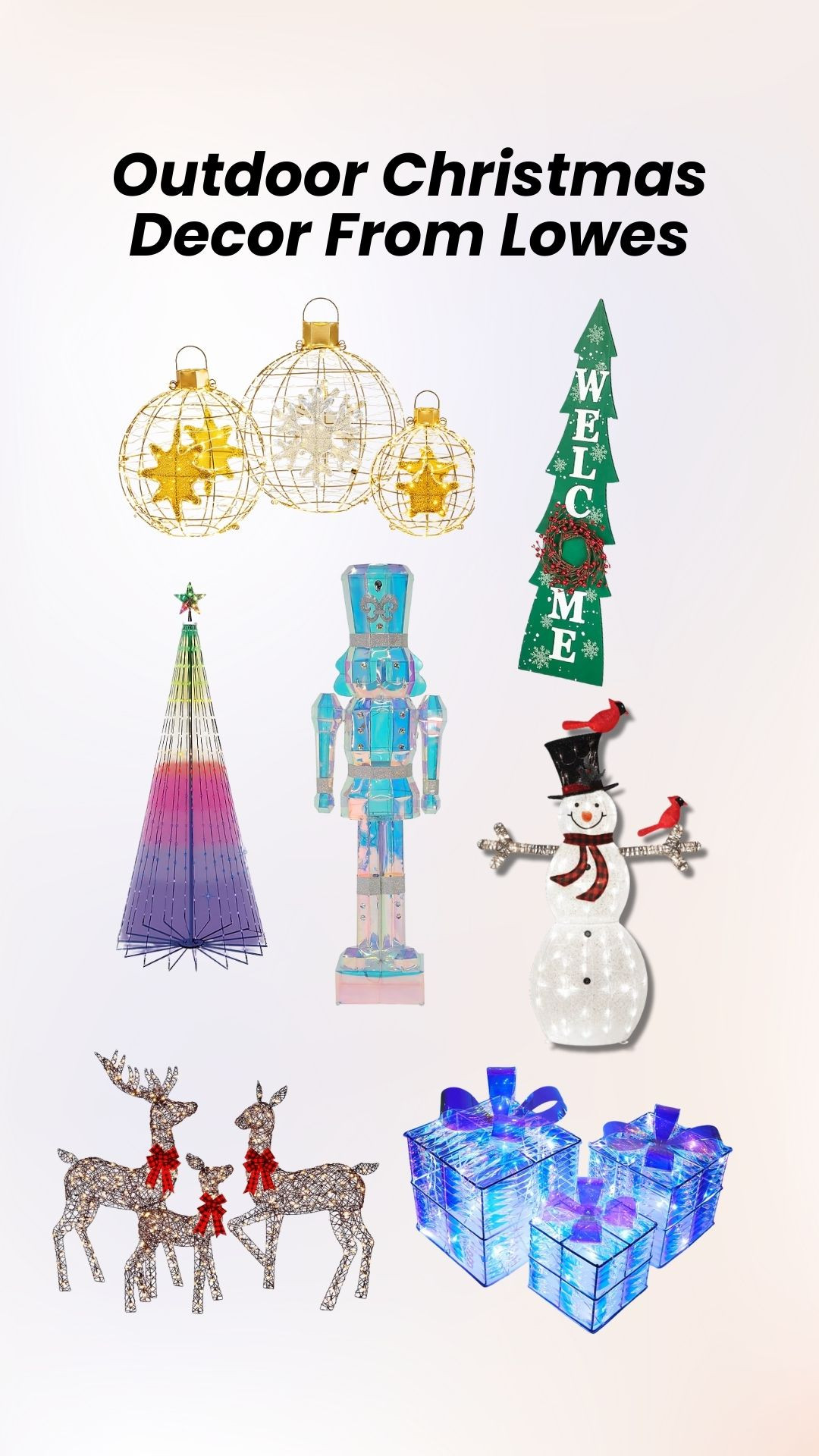 Want to up your Christmas decor game in your yard this year or prep for next year? Check out the outdoor holiday decor options you can find at Lowe's.
#christmasdecor #holidaydecor #yarddecorations 

 

#LTKHome #LTKHoliday