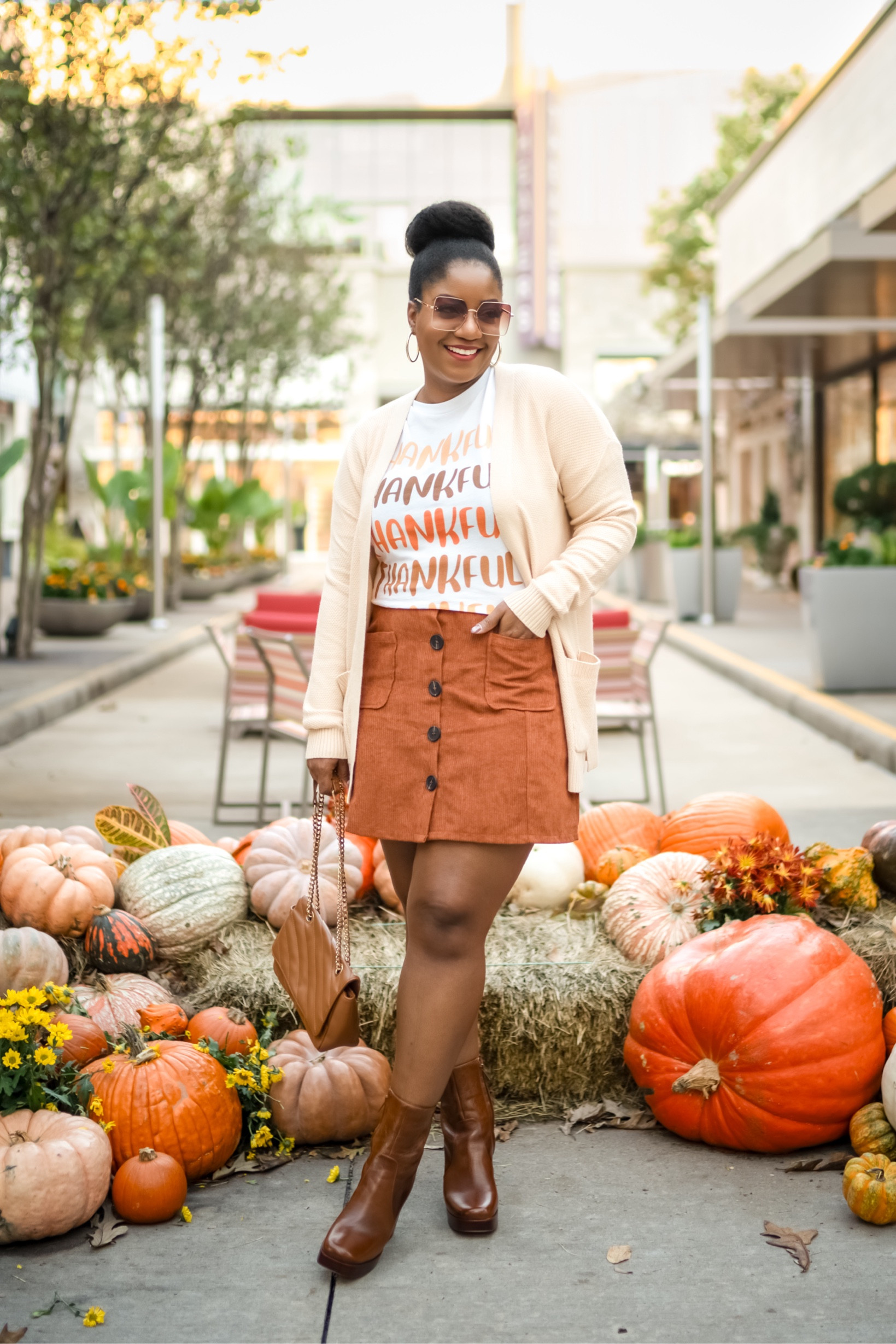 The perfect outfit for Thanksgiving Or Friendsgiving 🦃. I sized up in the skirt, so I’m wearing an XL. The tee and cardigan are TTS. Wearing a L. #FoundItOnAmazon

fall outfit ideas // amazon fashion // fall outfits // amazon finds // fall outfits women // amazon fall fashion finds // fall outfits amazon // fall skirt // casual outfit // casual style // affordable fashion // fall boots // chic style // thanksgiving outfit // thanksgiving style 

#LTKSeasonal #LTKMidsize #LTKFindsUnder50