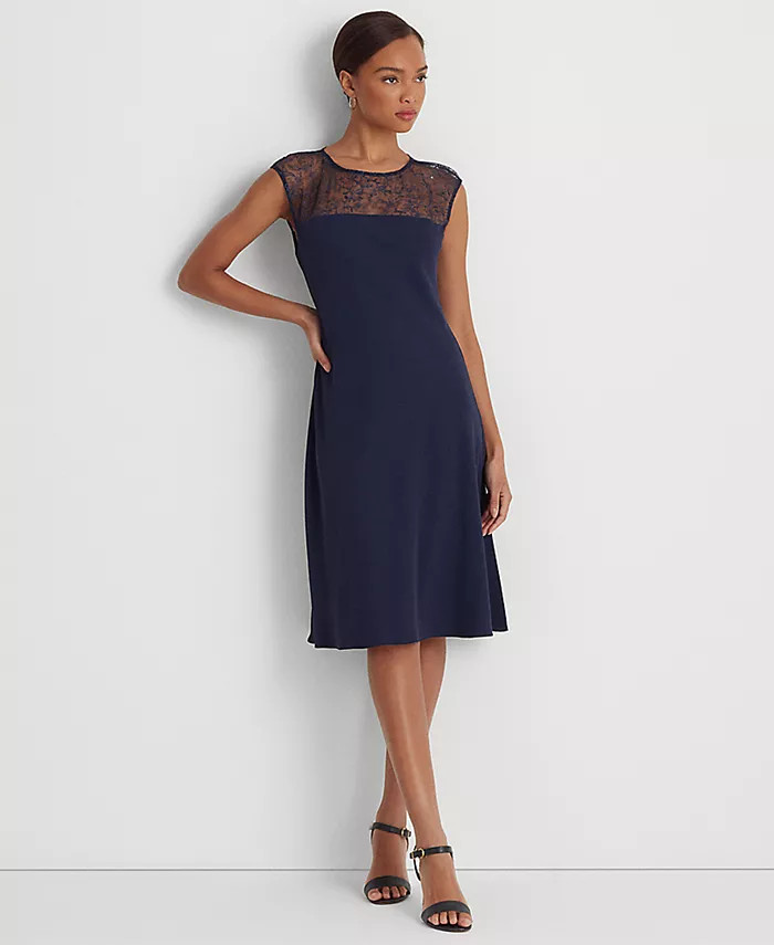 Lauren Ralph Lauren Women's Beaded Georgette Cocktail Dress - Macy's | Macy's