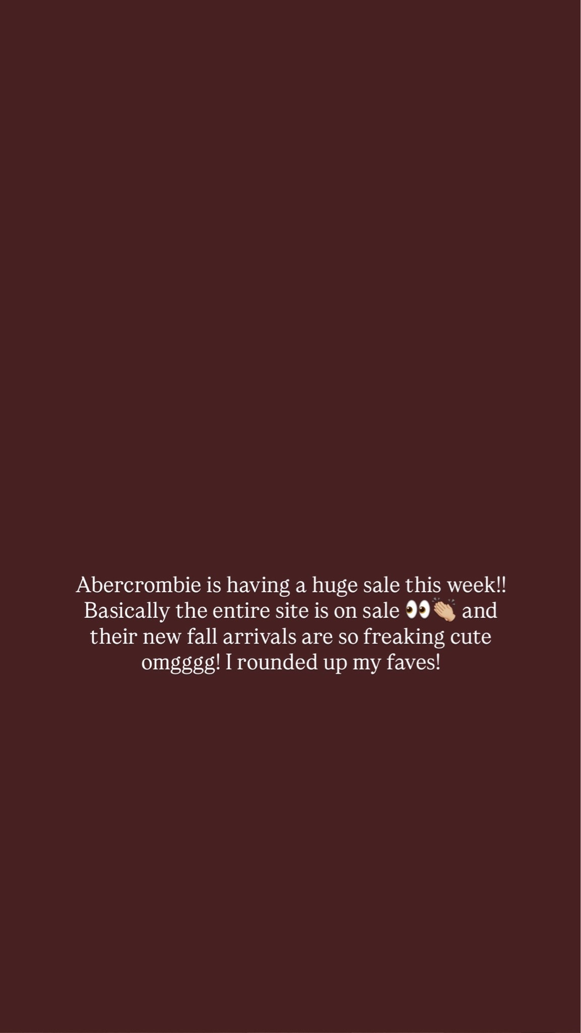 @abercrombie sale!!!