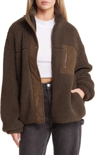 Oversize High Pile Fleece Jacket | Nordstrom