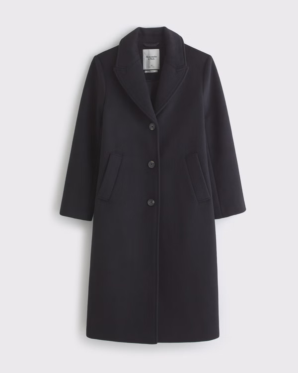 Women's Wool-Blend Tailored Topcoat | Women's Coats & Jackets | Abercrombie.com | Abercrombie & Fitch (US)