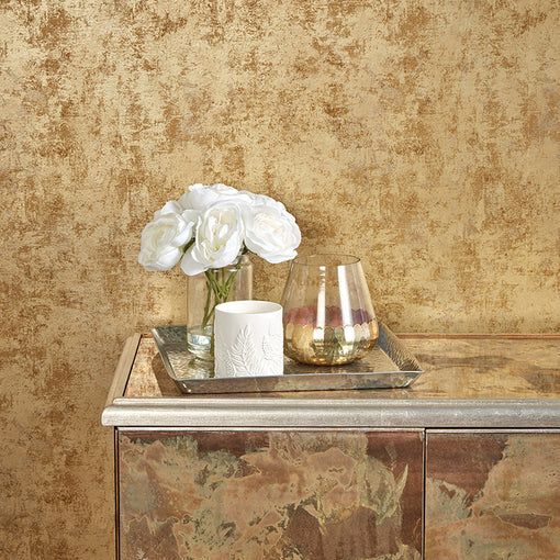 Distressed Gold Leaf Peel And Stick Wallpaper | Tempaper