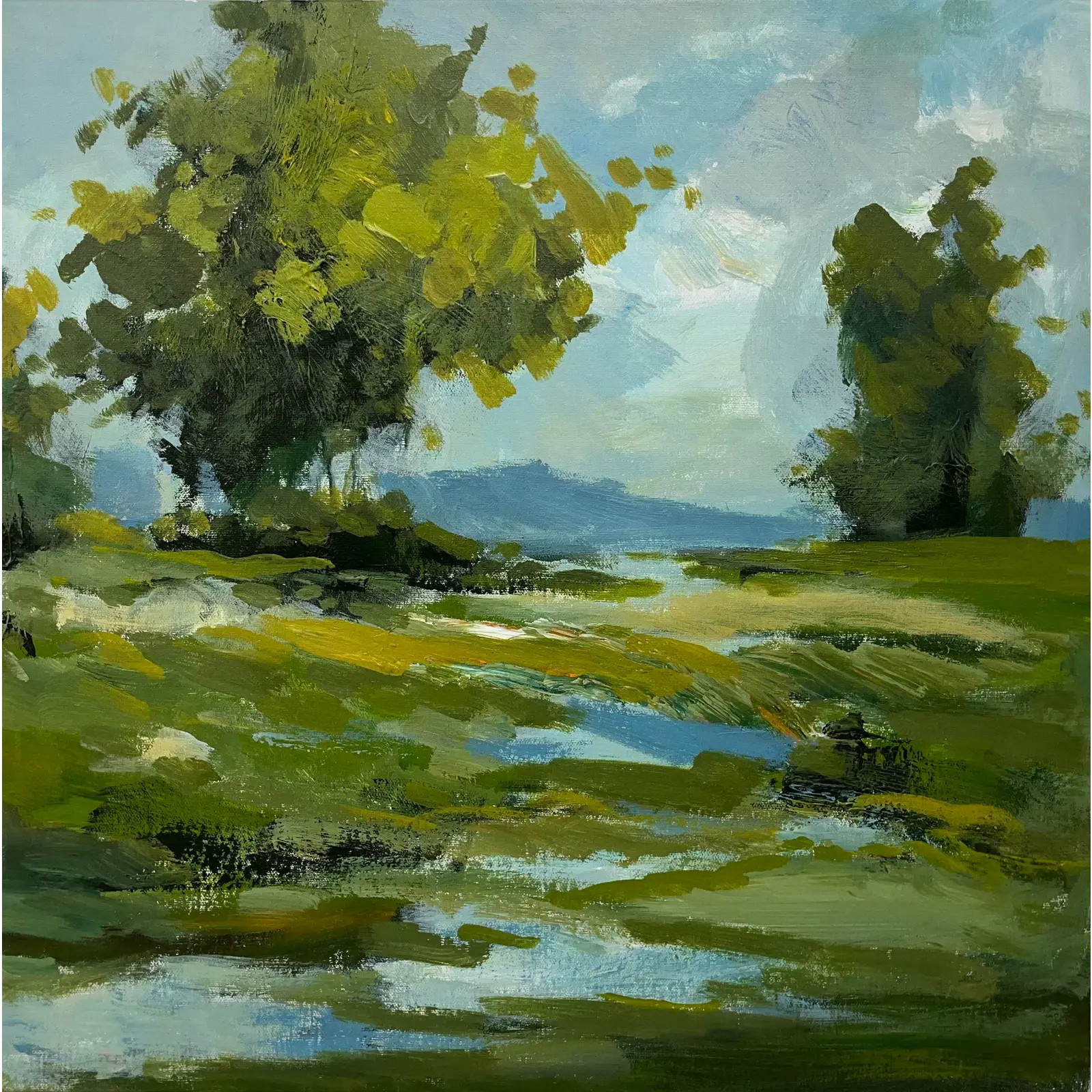 Impressionistic Landscape Original Oil Painting | Chairish