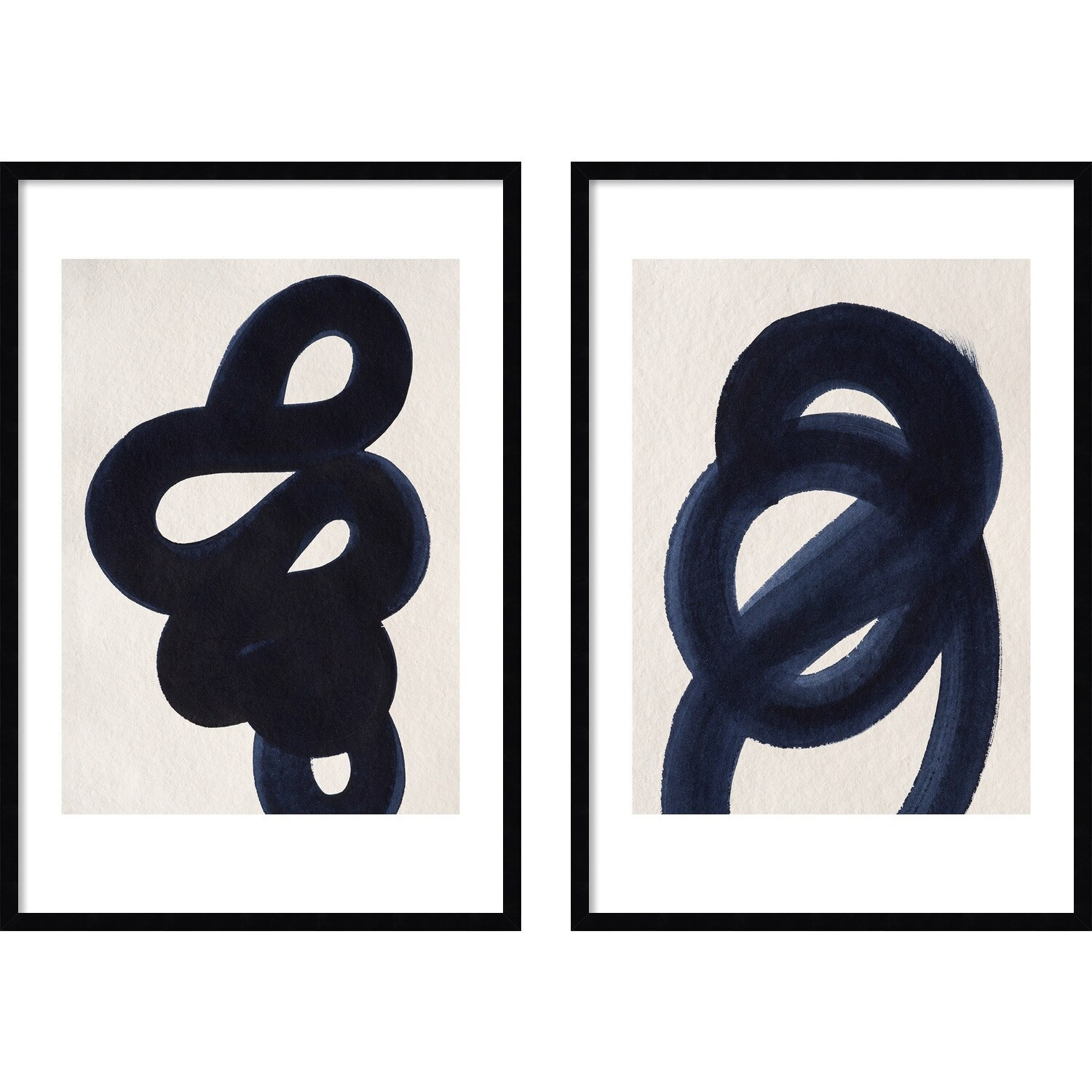 Fluid Curves Duo - set of 2 Framed Art Print | Bed Bath & Beyond