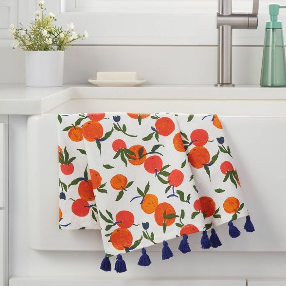 Cotton Printed Kitchen Towel Orange - Opalhouse™ | Target