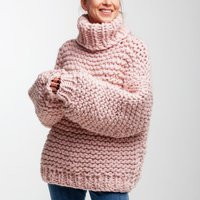 Chunky Knit Turtle Neck Sweater - Oversized Big Knitted | 100% Merino Wool | Etsy (US)