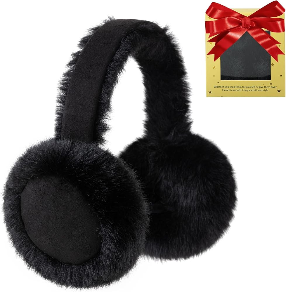 Ear Muffs for Winter Women, Water Resistant Suedette and Faux Fur Warm Earmuffs Foldable Outdoor ... | Amazon (US)
