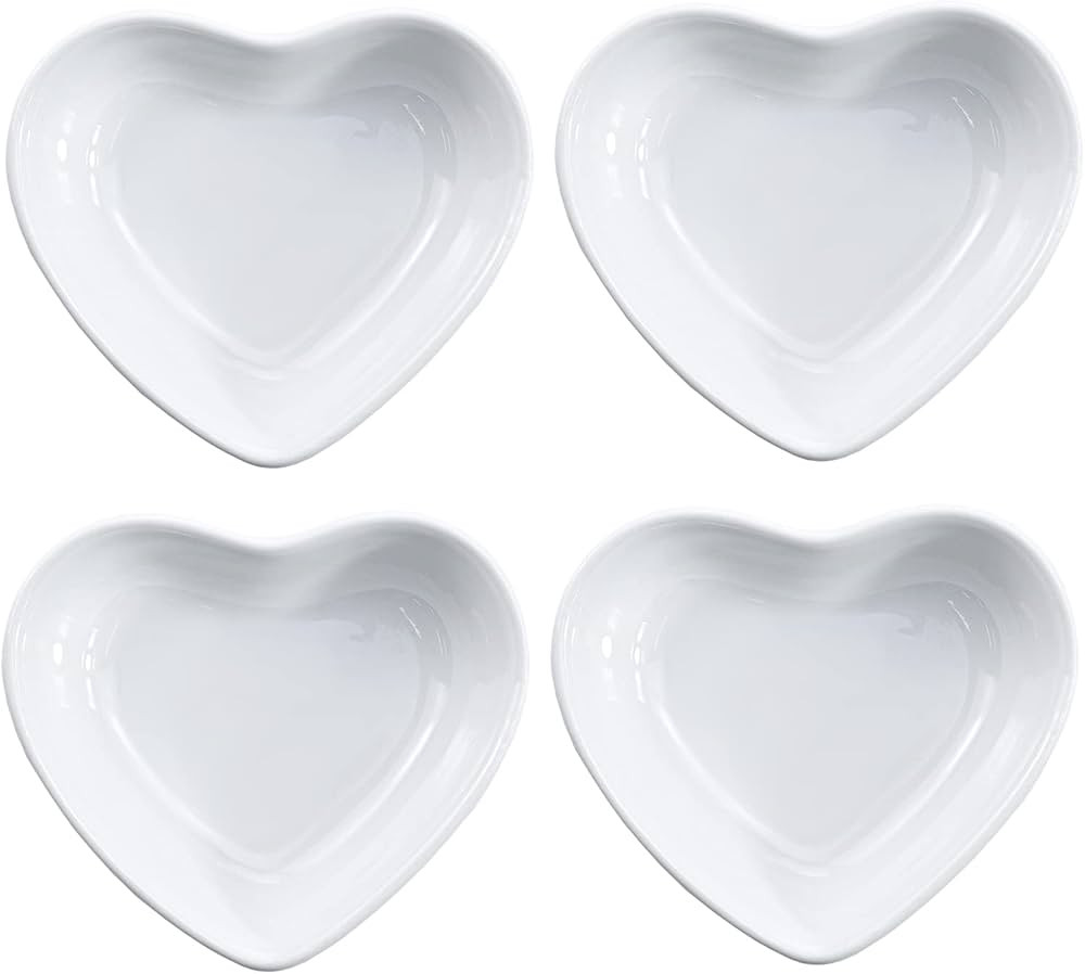SOCOSY Heart-shaped Multipurpose Ceramic Sauce Dish Seasoning Dishes Sushi Dipping Bowl Appetizer... | Amazon (US)