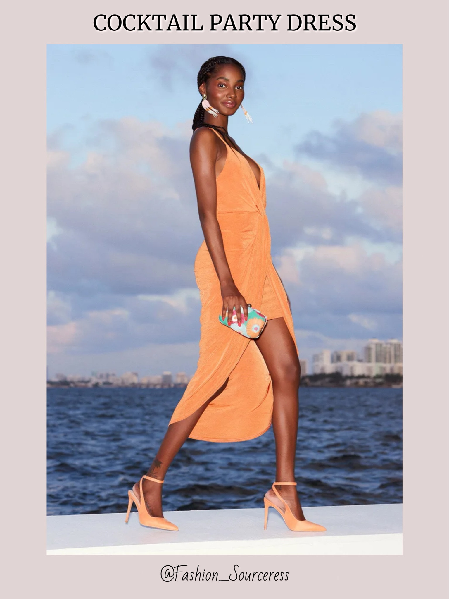 Dreamy Date Orange Surplice Midi … curated on LTK