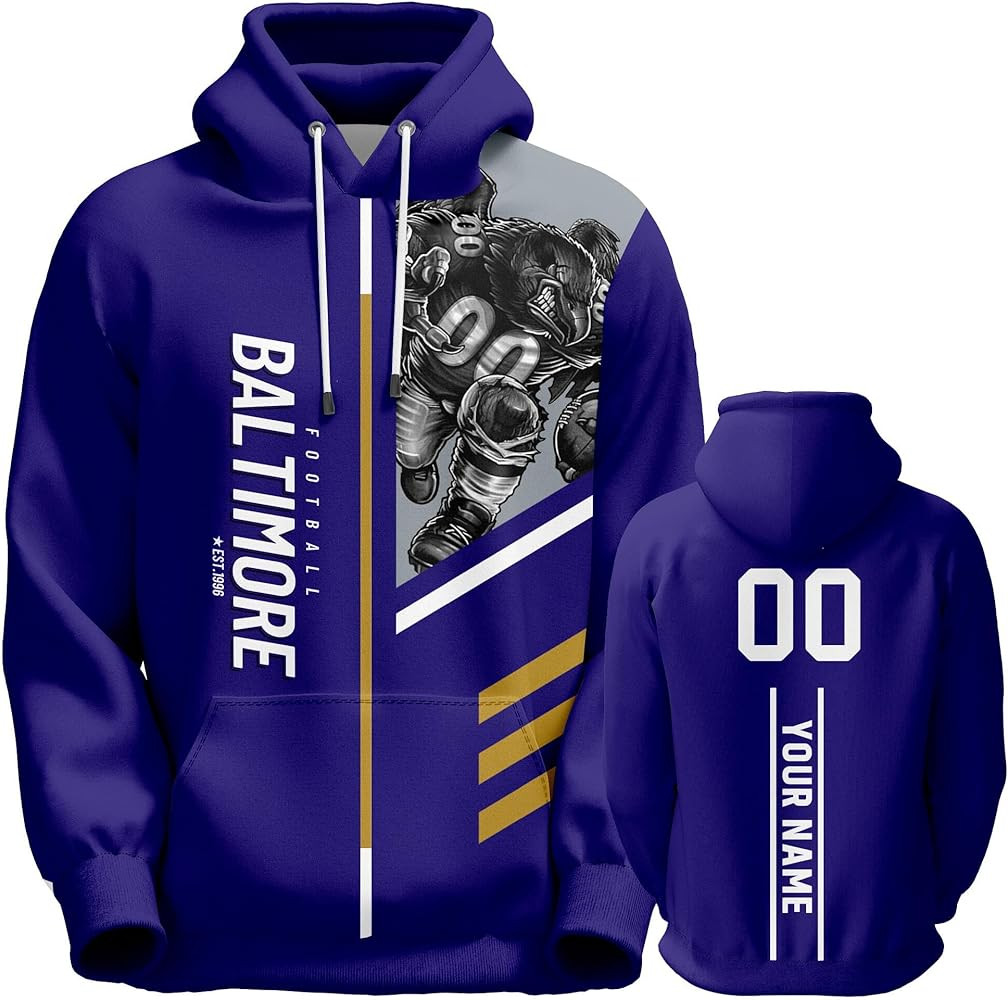 Custom Football Sweatshirts City Mascot Personalized Fan Hoodies Gift Add Name & Number Pullover ... | Amazon (US)