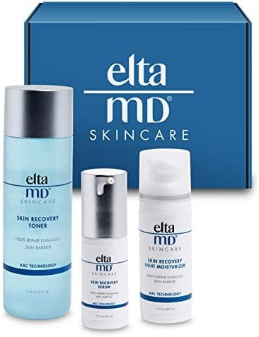 EltaMD Skin Recovery System Facial Skin Care Set includes Gentle Essence Toner, Serum and Light M... | Amazon (US)