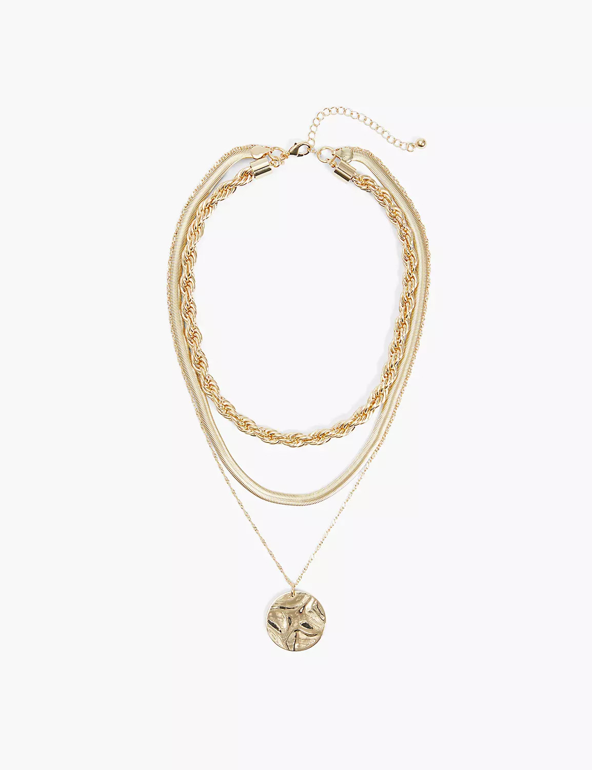 Multi Row Textured Coin Drop Neckla | LaneBryant | Lane Bryant (US)