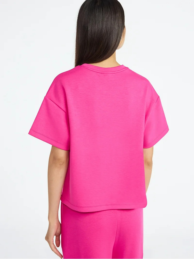 Scoop Women's and Women's Plus New Scubaknit Tee with Short Sleeves, Sizes XS-4X | Walmart (US)