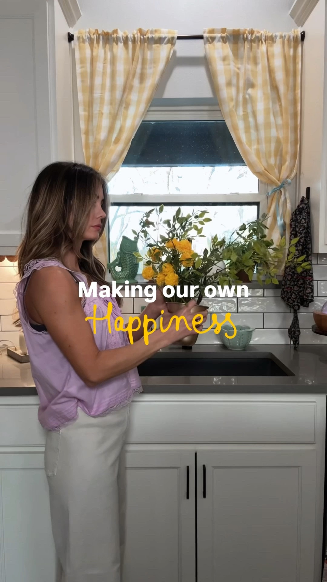 Proof that a little sunshine & color can be the best medicine! A little Spring Spruce up for the kitchen, my favorite is the curtain over the dishwasher! 
#kitchendecor #springkitchen

#LTKHome