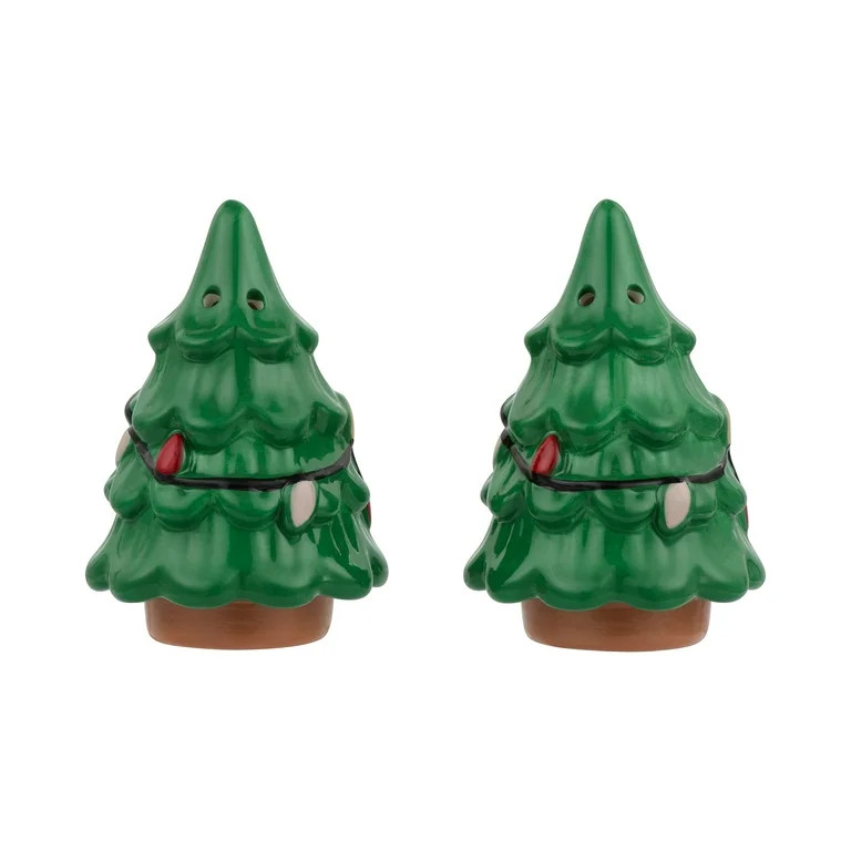 Holiday Time Tree Ceramic Salt & Pepper Shakers, Set of 2 - Walmart.com | Walmart (US)