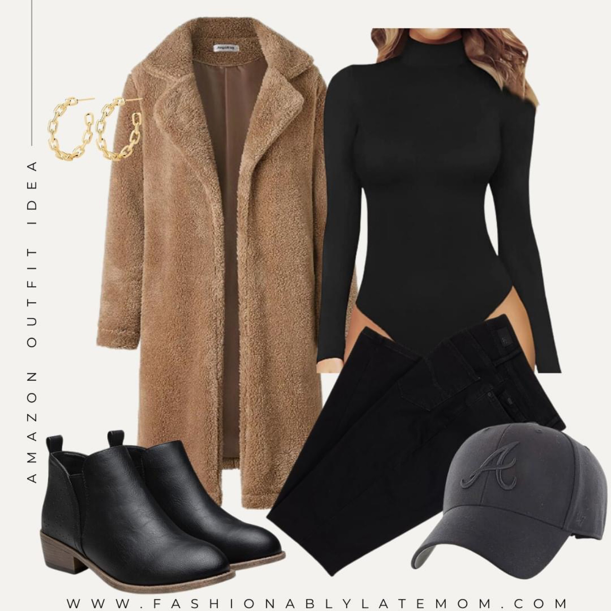 Hello, pumpkin!! Check out this casual fashion from Amazon!!
Fashionablylatemom 
Amazon Fashion 
Black long sleeve bodysuit 
Black straight legged jeans 
Black booties 

#LTKstyletip