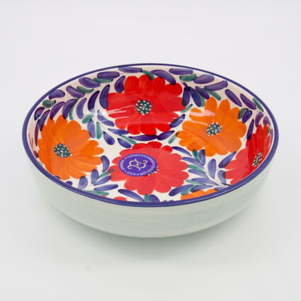 White Floral Serving Bowl 30x30cm | TK Maxx