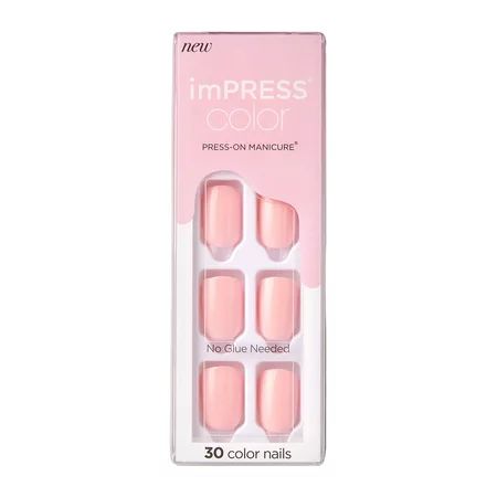 KISS imPRESS Color Press-on Manicure - Pick Me Pink, Short | Walmart (US)