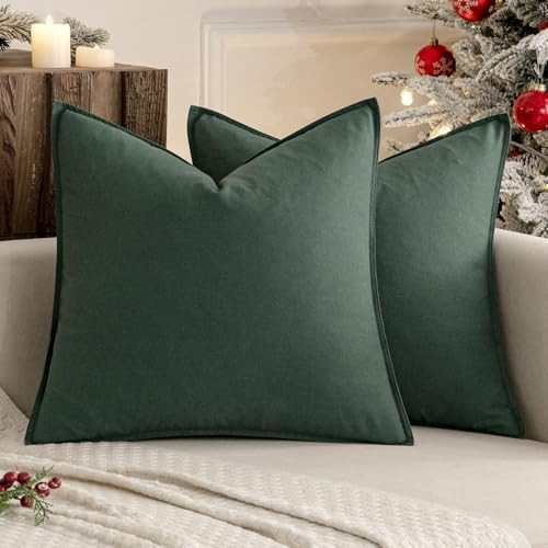MIULEE Pack of 2 Christmas Decorative Linen Pillow Covers Boho Farmhouse Modern Soft Accent Throw... | Amazon (US)