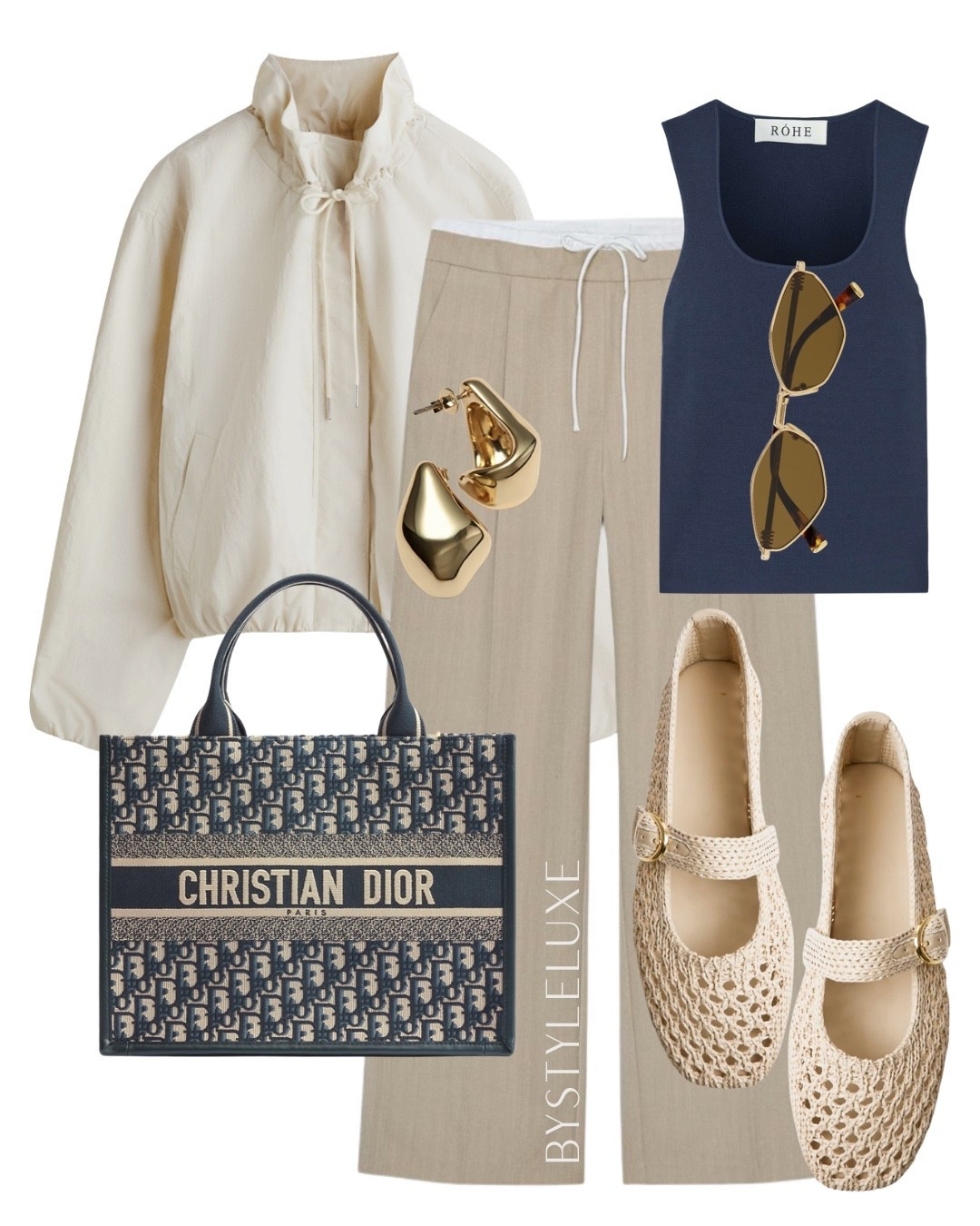 TANK TOP - classic navy tank with neutrals for a chic and everyday outfit 

#springoutfit #jacket #balletflats 

#LTKsummer #LTKspring #LTKshoes