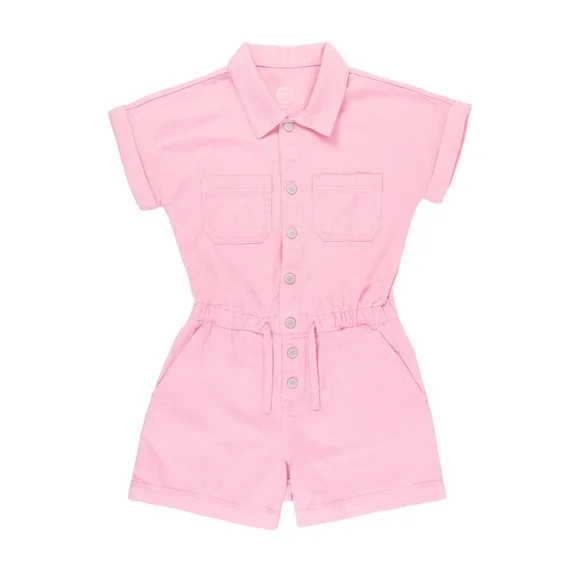 Wonder Nation Girls Denim Romper, Sizes 4-18 | Walmart (US)