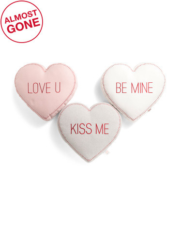 3pk Conversation Heart Pillows | TJ Maxx