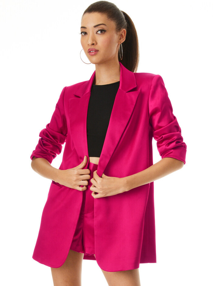 DENNY NOTCH COLLAR BOYFRIEND BLAZER | Alice + Olivia