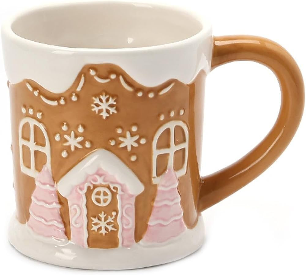 500ml/17oz Large Capacity Ceramic Christmas Mug, Home Office Coffee Milk Cup-Bronze color | Amazon (US)