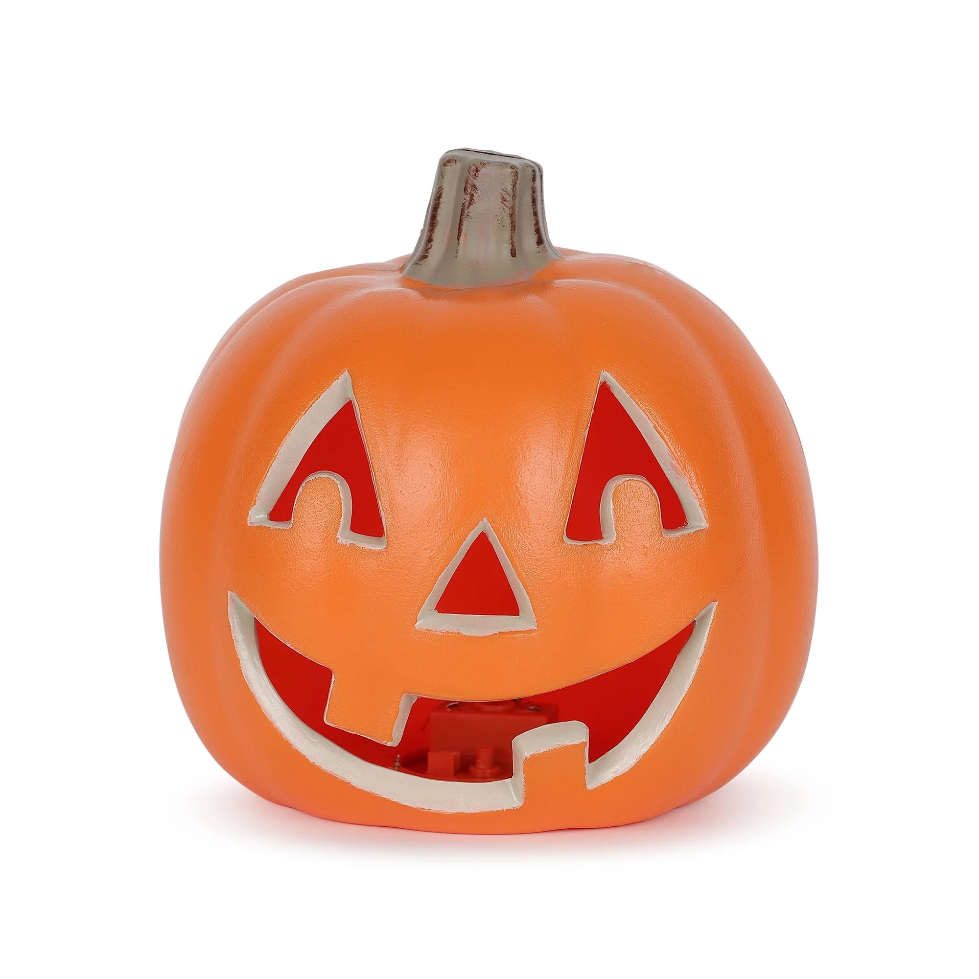 Halloween Orange Polypropylene Light-Up Jack-o’-Lantern Decoration, 5 in L x 5 in W x 5 in H, b... | Walmart (US)