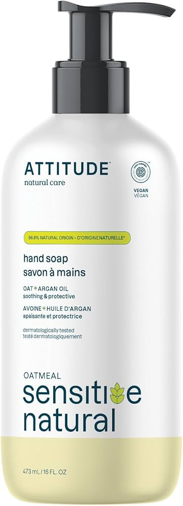 ATTITUDE Moisturizing Hand Soap for Sensitive Skin Enriched with Oat and Argan Oil, EWG Verified,... | Amazon (US)