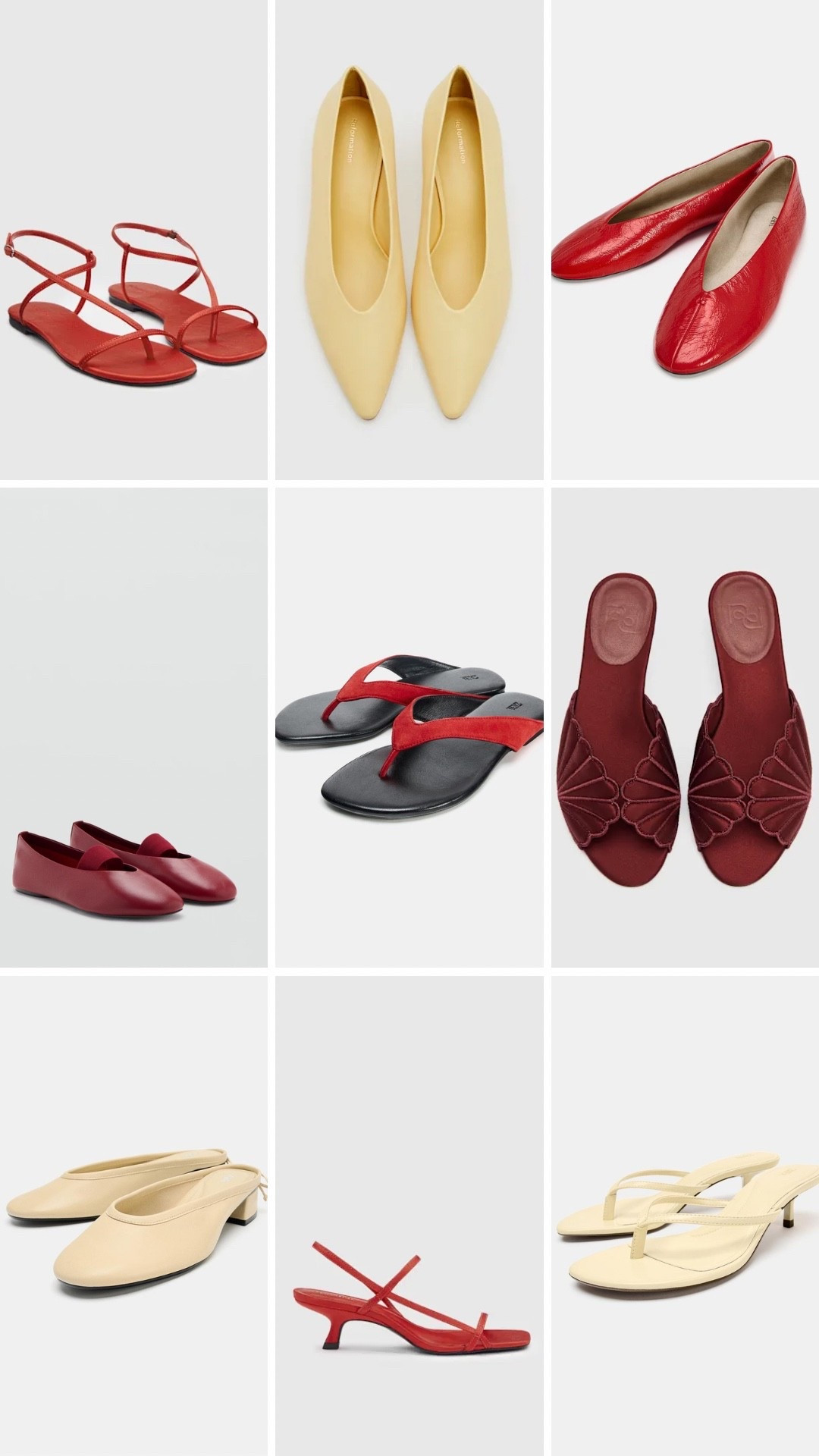Add a pop of colour with red or butter yellow shoes!