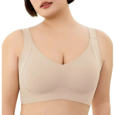 Daystry Womens Wireless Bras Full Coverage Comfortable Seamless Everyday Bras Soft Light Support Bras | Walmart (US)