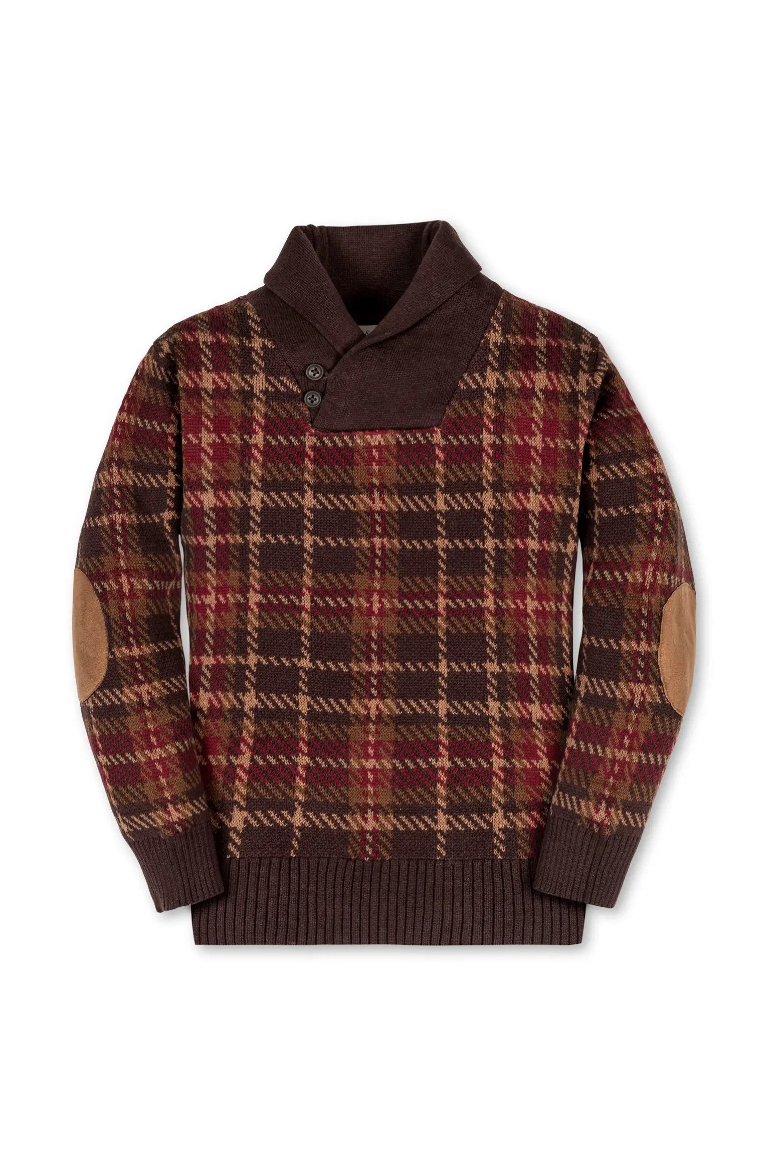 Kids' Organic Long Sleeve Intarsia Shawl Collar Sweater with Elbow Patches (Men) | Nordstrom | Nordstrom