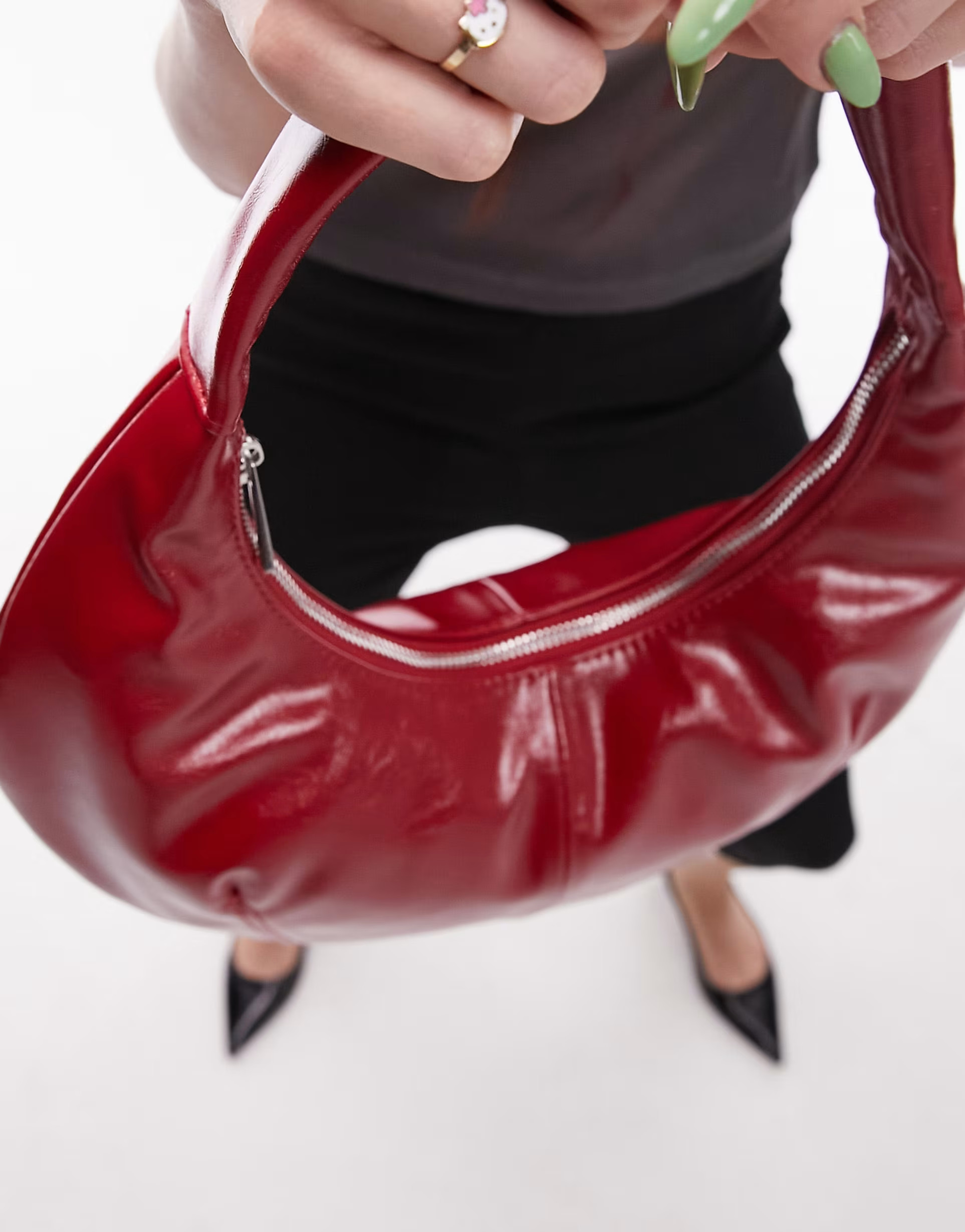 Topshop Samira scoop shoulder bag in red | ASOS (Global)