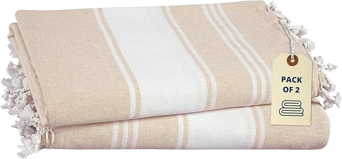LANE LINEN Oversized Beach Towels, 2 Pack Turkish Towel Set for Adults, Lightweight, Quick Dry, A... | Amazon (US)