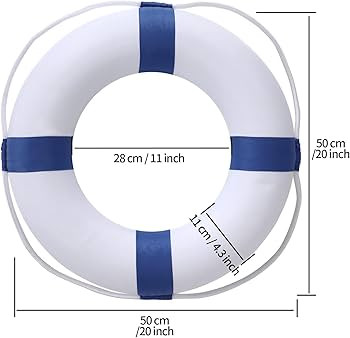 20 Inch / 50cm Pool Safety Life Preserver Throw Ring Buoy- Swim Foam Rings for Swimming Pool Wall... | Amazon (US)
