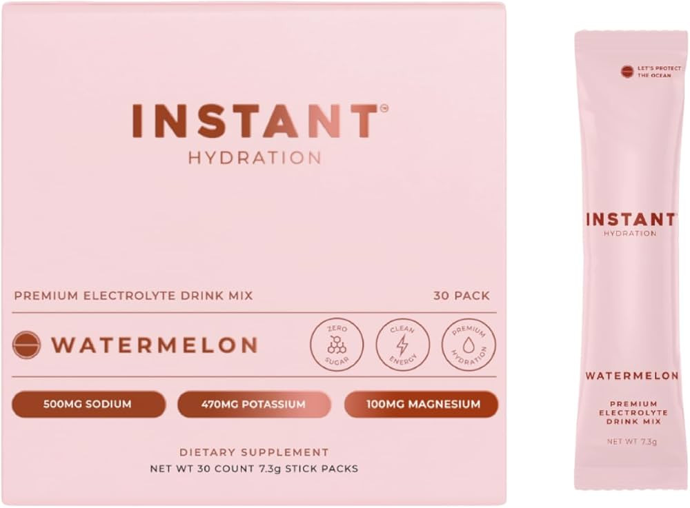Instant Hydration Electrolytes Powder Packets - Watermelon Electrolyte Drink Mix - Zero Sugar - K... | Amazon (US)