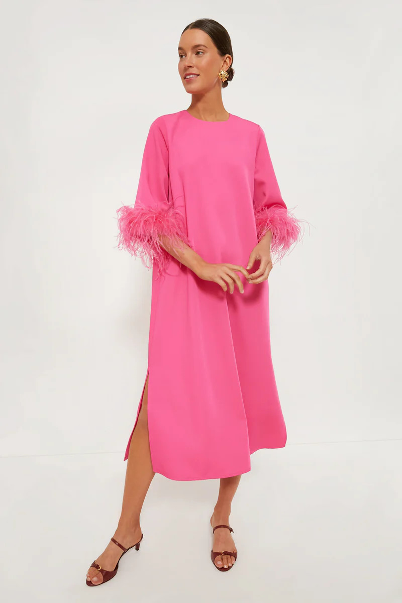 Hot Pink Feather Jamie Dress | Tuckernuck (US)