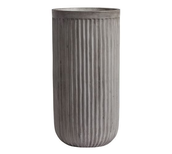 Concrete Fluted Planter - Tall Planter - 31.5"Dia. | Pottery Barn (US)