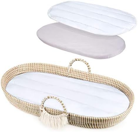 Baby Changing Basket - Baby Moses Basket - Thick Diaper Changing Pad - Leak Proof Plush Cotton Li... | Amazon (US)