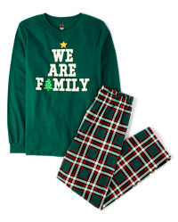 Adult Matching Family We Are Family Cotton Pajamas - green | The Children's Place