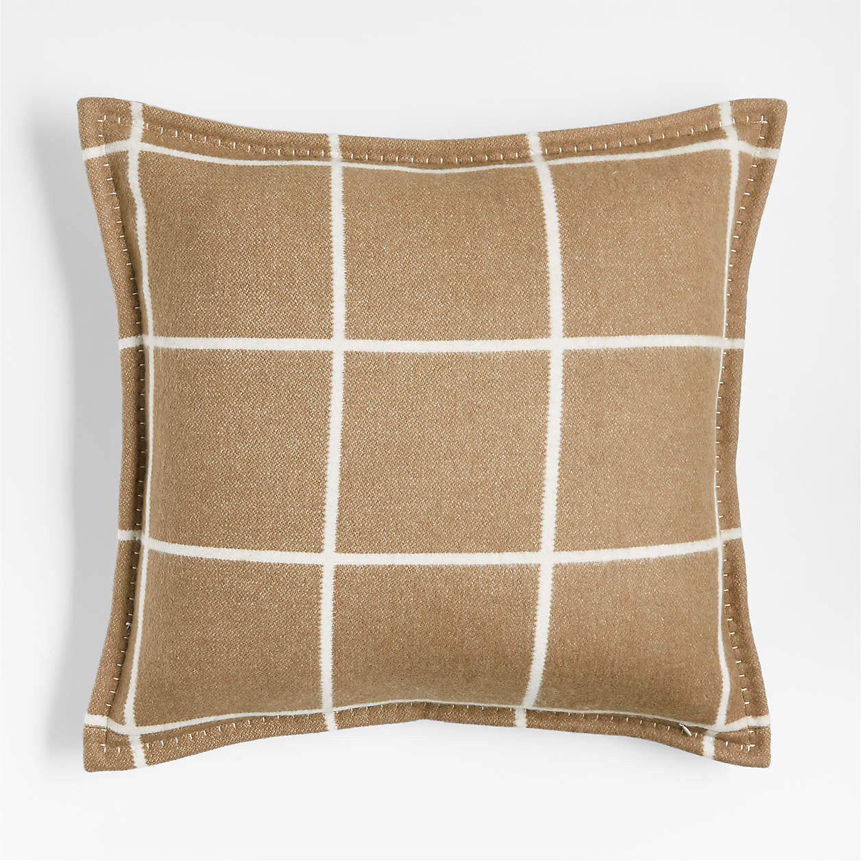 Arctic Ivory Reversible Merino Wool Windowpane 20"x20" Throw Pillow Cover + Reviews | Crate & Bar... | Crate & Barrel