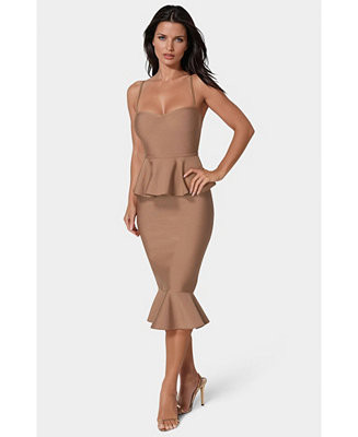 Women's Peplum Bandage Midi Dress | Macy's